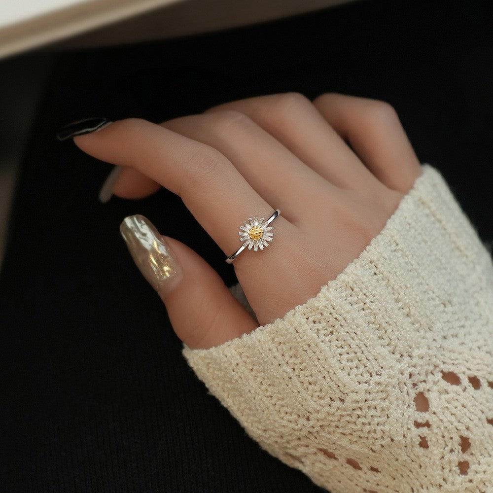 S925 Silver Daisy Ring