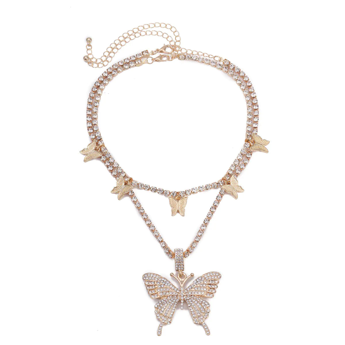 Rhinestone Butterfly Necklace