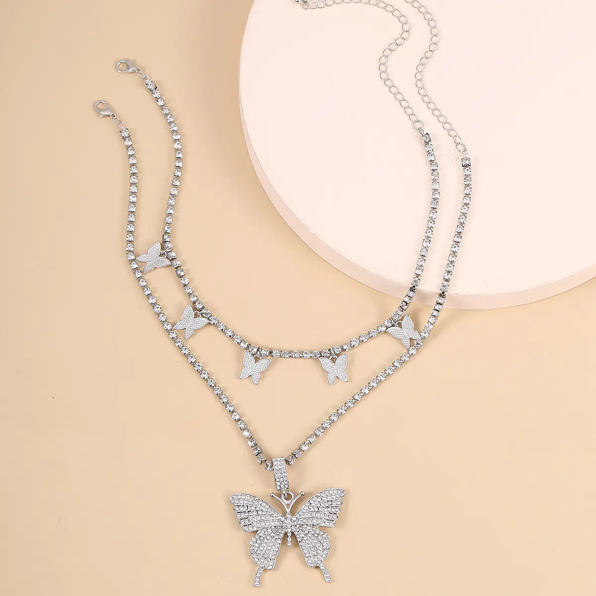 Rhinestone Butterfly Necklace
