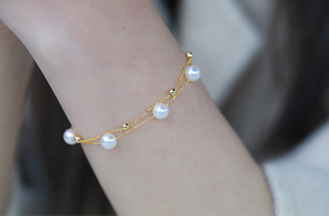 18k Gold Double-layer Pearl Bracelet