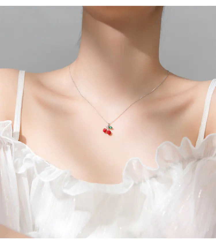 925 Silver Cherry Necklace
