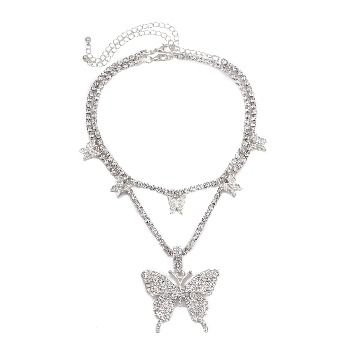 Rhinestone Butterfly Necklace