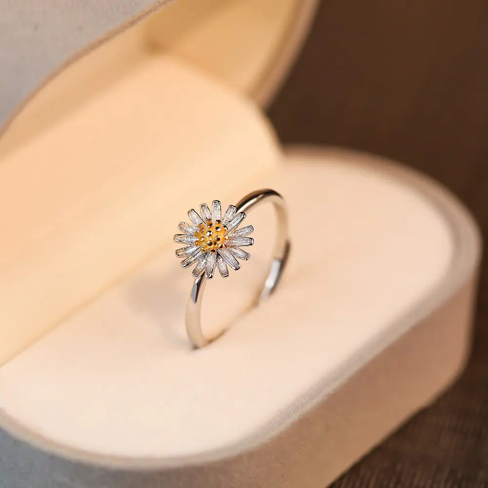 S925 Silver Daisy Ring