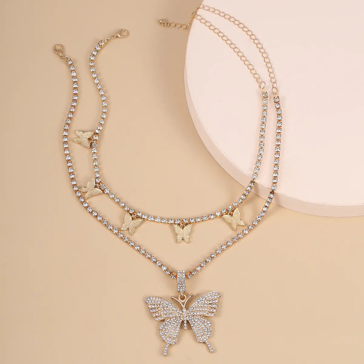 Rhinestone Butterfly Necklace