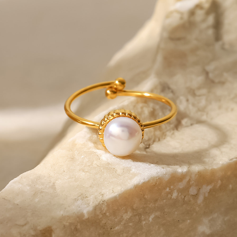 Gold Pearl Ring