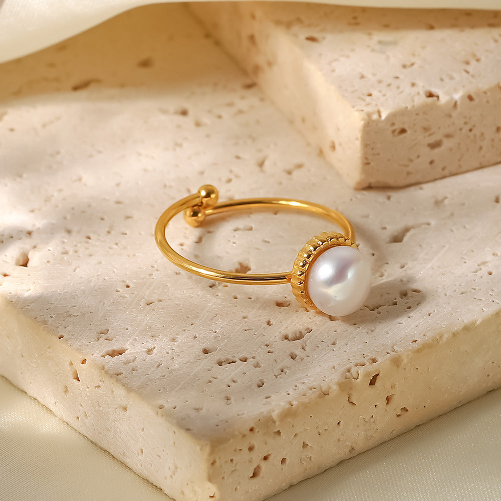 Gold Pearl Ring