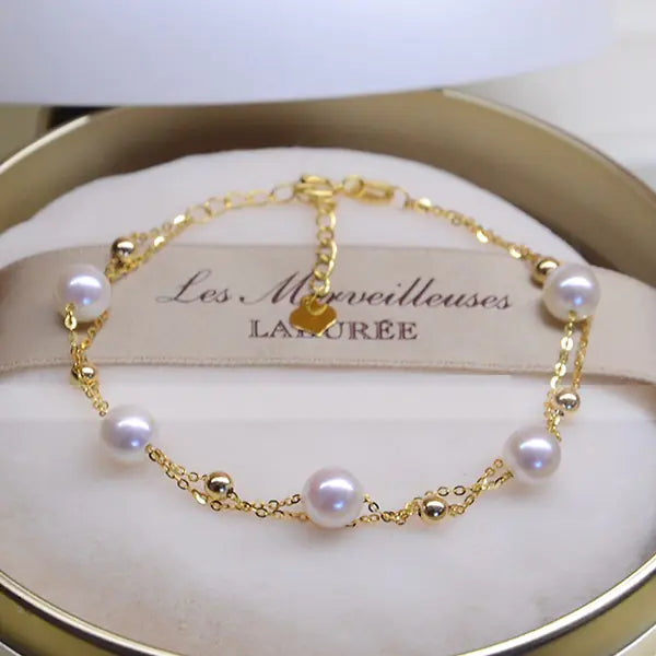 18k Gold Double-layer Pearl Bracelet