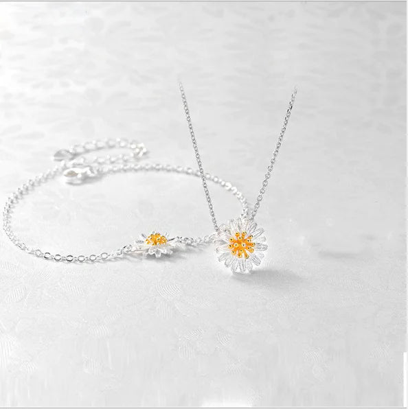 S925 Silver Daisy Flower Bracelet