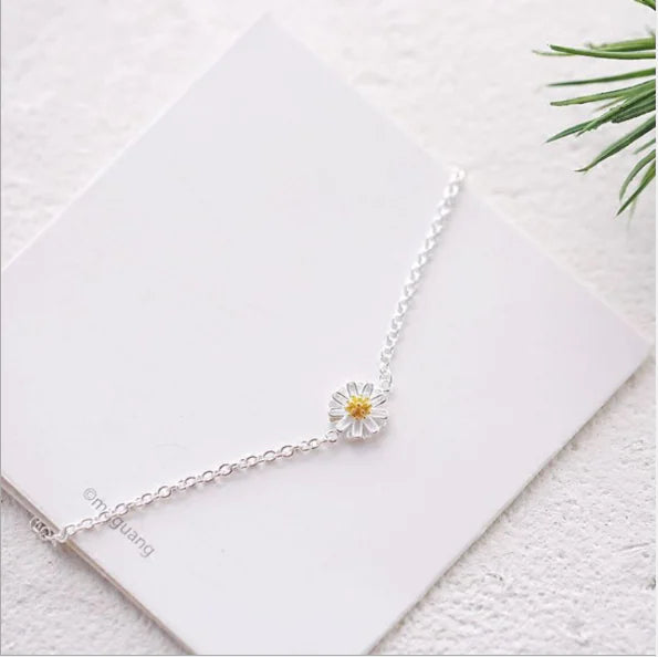 S925 Silver Daisy Flower Bracelet